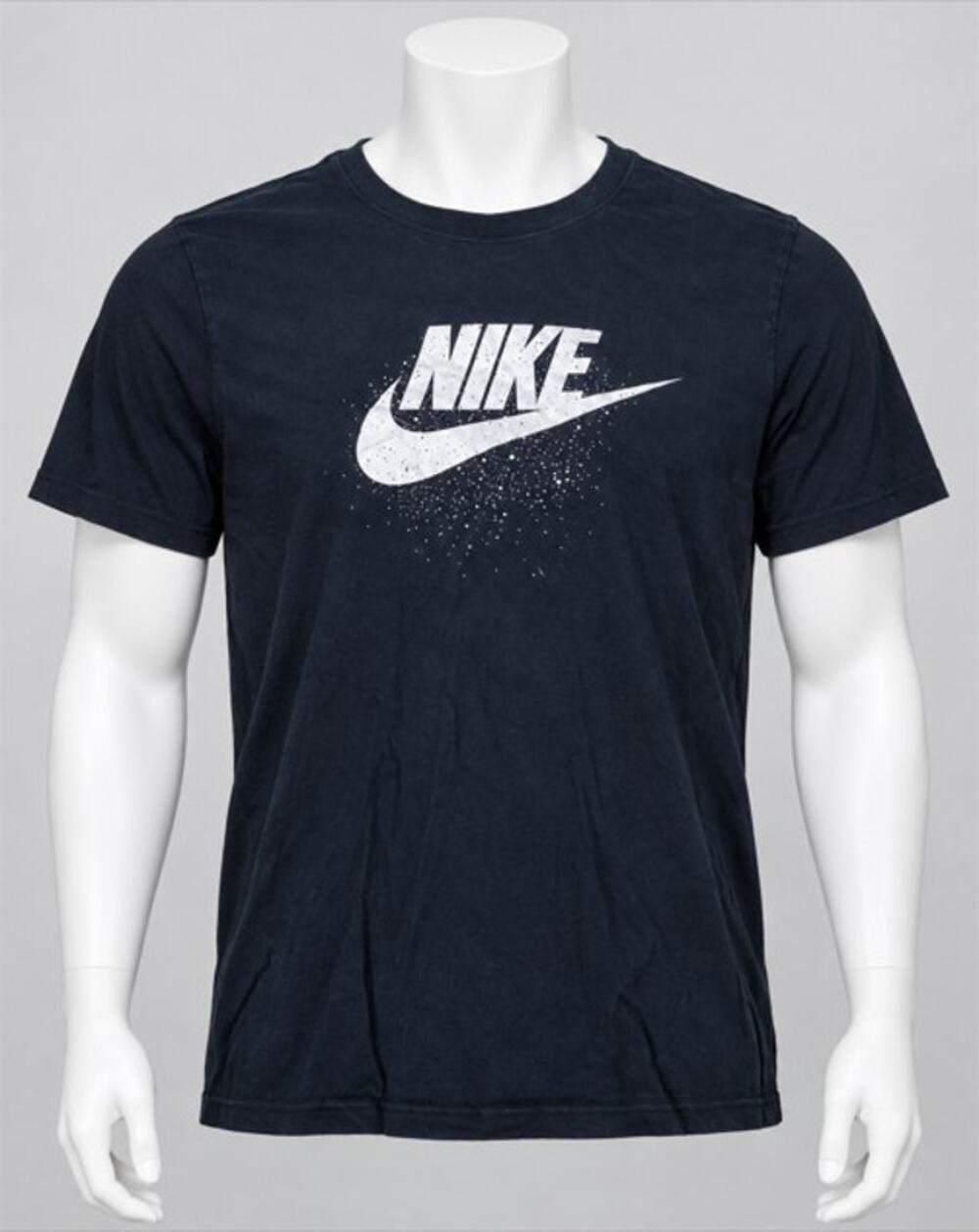 Nike The Nike Tee XL Black White Splatter Swoosh Graphic T Shirt Pre Owned